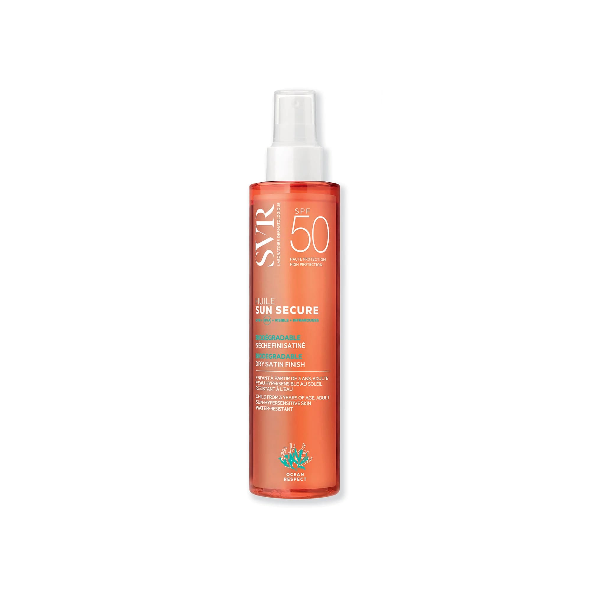 SVR Sun Secure - Olio Solare Spray Secco Corpo con Protezione Molto Alta SPF 50+ - 200 ml